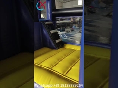 กันไฟ Commercial Inflatable Bouncer Moonwalk หัวข้อการ์ตูนกับสไลด์หมุน