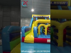 UL Listed Commercial Inflatable Water Slides Vertical Rush Inflatable Obstacle Slide โลโก้ที่กําหนดเอง