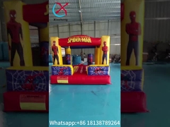 บ้านกระโดดแบบอัดอัด Spiderman Hero การ์ตูน บ้านกระโดดแบบอัดอัด Trampoline Castle For Kids