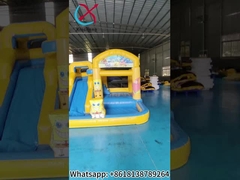โครงการกันไฟ Combo Inflatable SpongeBob SquarePants บ้านกระโดดกับสไลด์