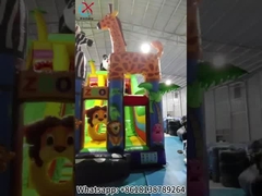 สัตว์สวนสัตว์แบบอัดอัด ปันดาสไลด์ ปราสาทแบบอัดอัด