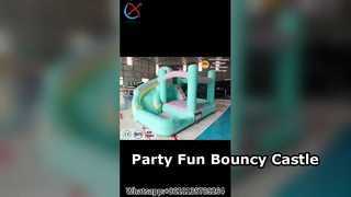 Pastel Bouncy Castle Slide ปาร์ตี้สำหรับเด็กแสนสนุก
