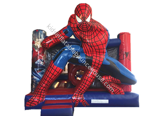 ธีม Spiderman เชิงพาณิชย์สำหรับผู้ใหญ่และเด็ก ปราสาทบ้านตีกลับทำให้พองได้พร้อมสิ่งกีดขวางและอุโมงค์ขนาดเล็ก