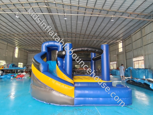 กันไฟ Commercial Inflatable Bouncer Moonwalk หัวข้อการ์ตูนกับสไลด์หมุน