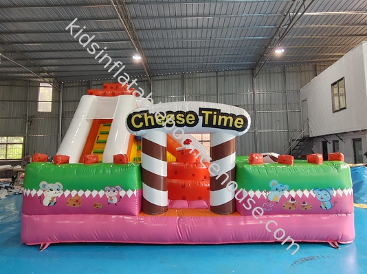 ดีไซน์ใหม่ พีวีซี ปูเปลือก ปราสาทกระเทียม ช่วงเวลาปูเปลือก Fun City With High Slide สนามอุปสรรคสําหรับเช่า
