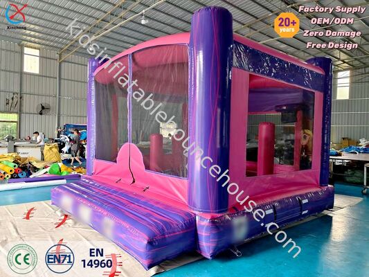 Manufacturer PVC Inflatable Bounce House Pink Purple Commercial Jumping Castle Party Rental