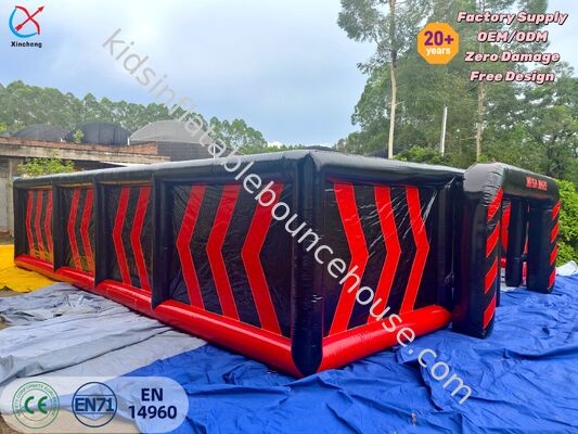 Commercial Mega Inflatable Maze Labyrinth Black‑Red Inflatable Maze Game For Event