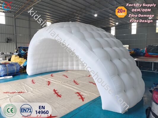 เต็นท์โดมแบบอัดลมสีขาว แบบอัดลม Igloo Shelter Tent Outdoor