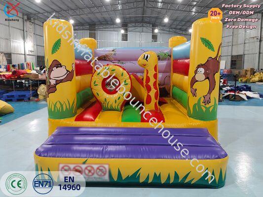 Jungle Animal Inflatable Bounce House PVC Jumping Castle for Kids Party & Rental