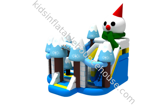 คอมโบพองคริสต์มาสบ้านกระโดดพอง Snowman Castle Bouncer ของเล่น Iceword